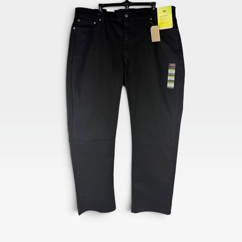 Levis 514 Straight Jeans Mens 40x30 Black Flex Stretch Performance NWT